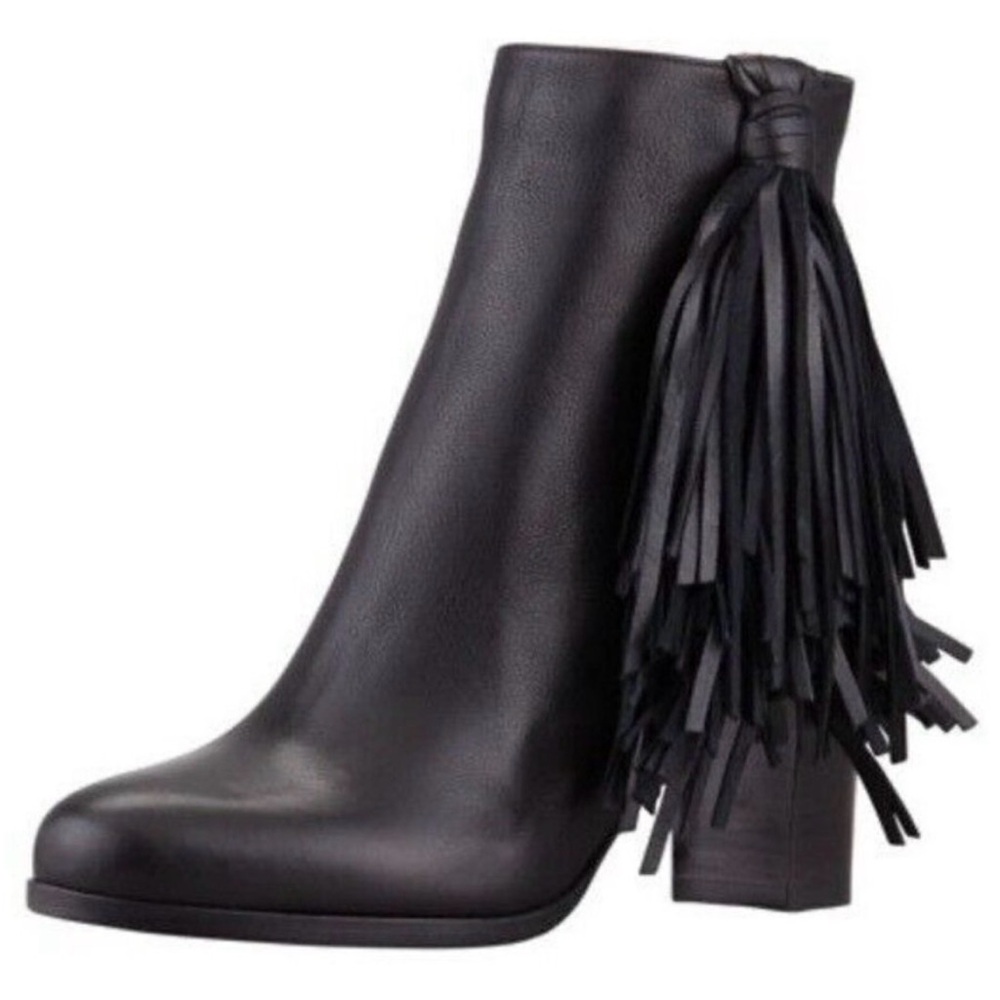 Authentic Christian Louboutin Black Leather Ankle Boots